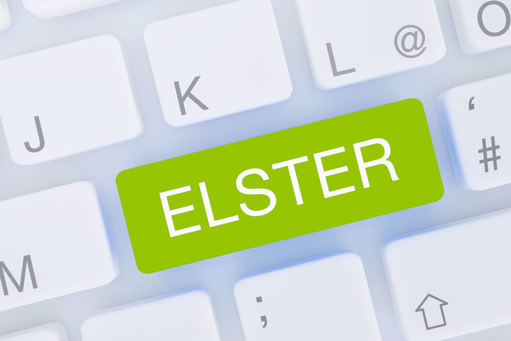 ELSTER-Symbolbild: Tastatur mit grüner ELSTER-Taste ELSTER-Symbolbild: Tastatur mit grüner ELSTER-Taste